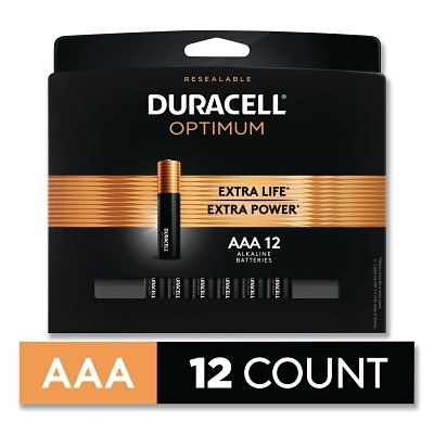 Duracell® Optimum Alkaline Battery, AAA, 12/PK