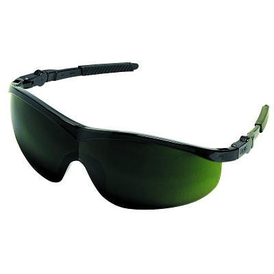 MCR Safety ST1 Series Protective Eyewear, Green Lens, Polycarbonate, Filter 5.0, Black Frame