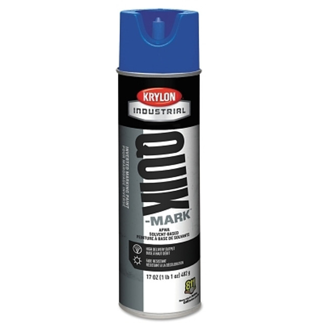 Krylon® Industrial Krylon® Quik-Mark™ Solvent-Based Inverted Marking Paint, 17 oz wt, Aerosol Can, APWA Blue