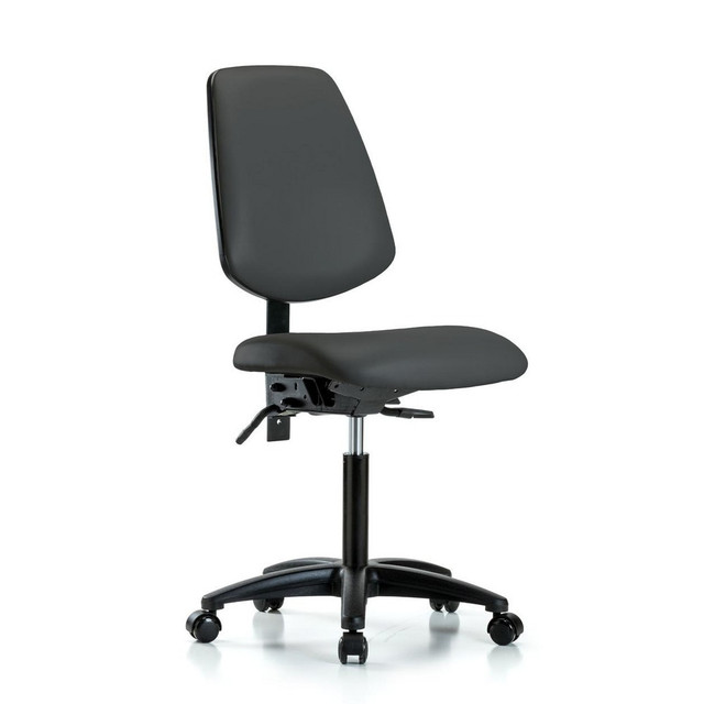 Blue Ridge Ergonomics MSC49614 Task Chair: Vinyl, Charcoal