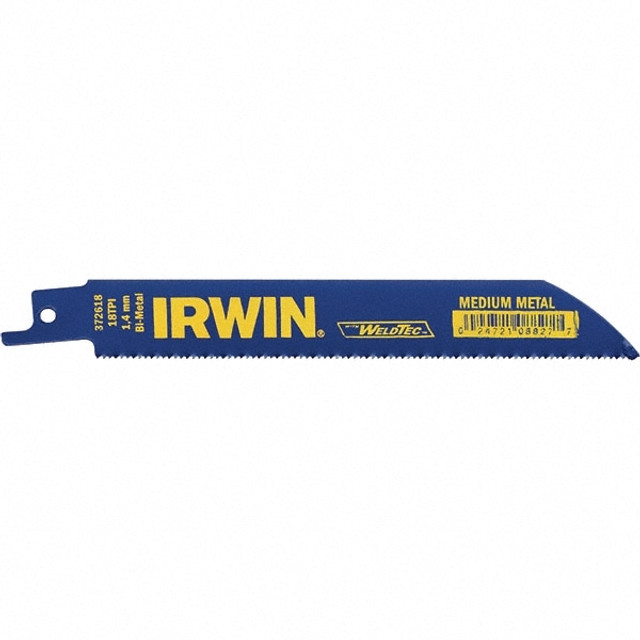 Irwin Blades 372618BB Reciprocating Saw Blade: 6" Long, Bi-Metal