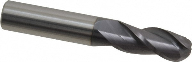 Accupro 12180997 Ball End Mill: 0.4375" Dia, 1" LOC, 3 Flute, Solid Carbide