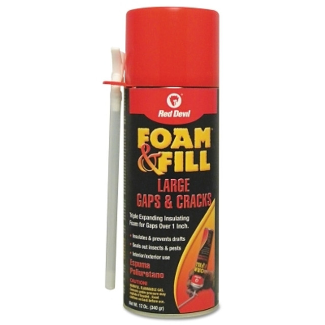Red Devil Polyurethane Triple Expanding Foam, 12 oz Aerosol Can, Champagne