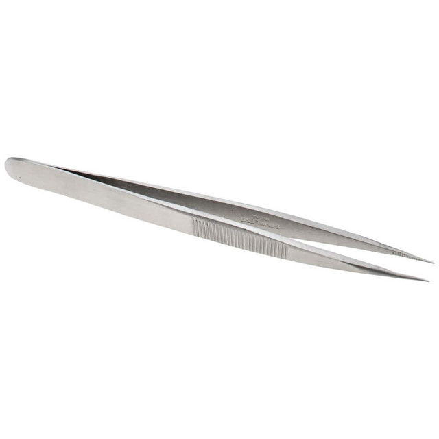 Value Collection 10455-SS Precision Tweezer: OOD-SS, Stainless Steel, Very Strong with Serrated Body & Heavy Tip, 4-3/4" OAL