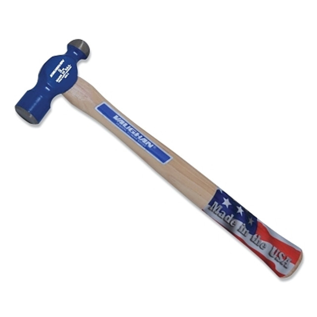 Vaughan® TC308 Commercial Ball Pein Hammer, Hickory Handle, 11-3/4 in, Forged Steel 8 oz Head