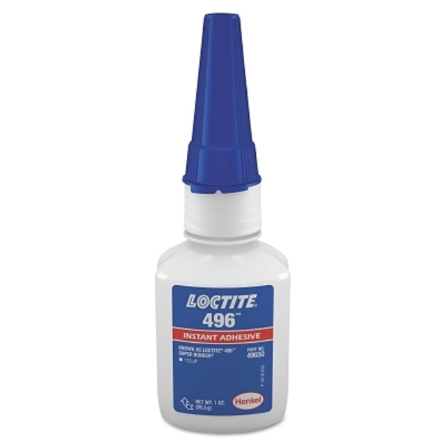 Henkel Corporation Loctite® 496™ Super Bonder® Instant Adhesive, 1 oz, Bottle, Clear Henkel Corporation Loctite® 496™ Super Bonder® Instant Adhesive, 1 oz, Bottle, Clear