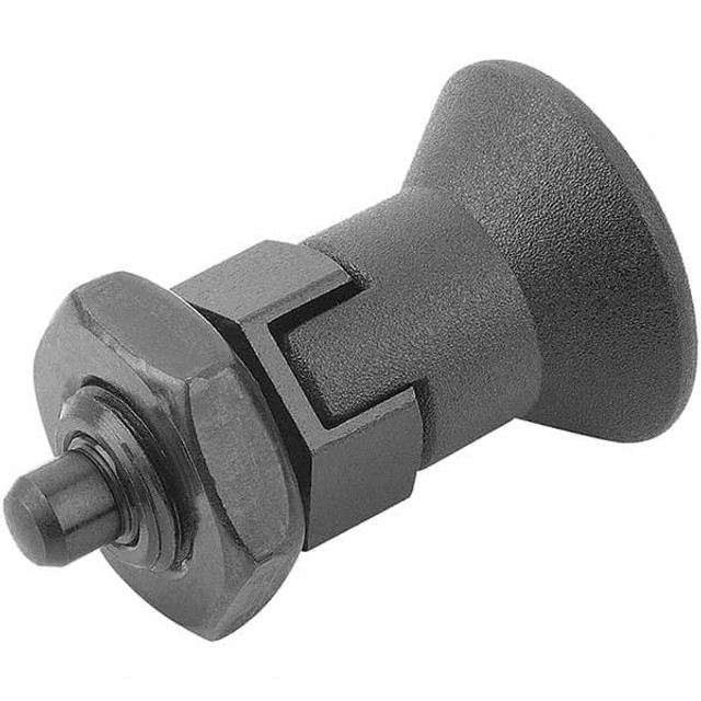 KIPP K0631.8105 M10x1, 8mm Thread Length, 5mm Plunger Diam, Hardened Locking Pin Knob Handle Indexing Plunger