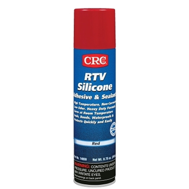 CRC® RTV Silicone Adhesive and Sealant, 8 oz Pressurized Tube with Select-A-BEAD® Nozzle, 6.5 wt oz, Red