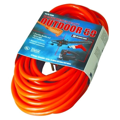 Southwire Vinyl Extension Cord, 50 ft, 1 Outlet, Red