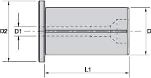 Kennametal 1093527 Hydraulic Chuck Sleeve: 1/2" ID, 1-1/4" OD, 1.417" Head Dia