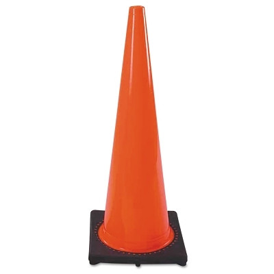 Cortina DW Series Traffic Cone, 28 in H, 7 lb PVC, Orange/Black Base