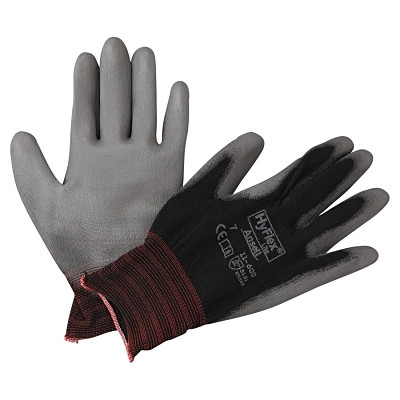 Ansell HyFlex® 11-600 Palm-Coated Gloves, Size 6, Black