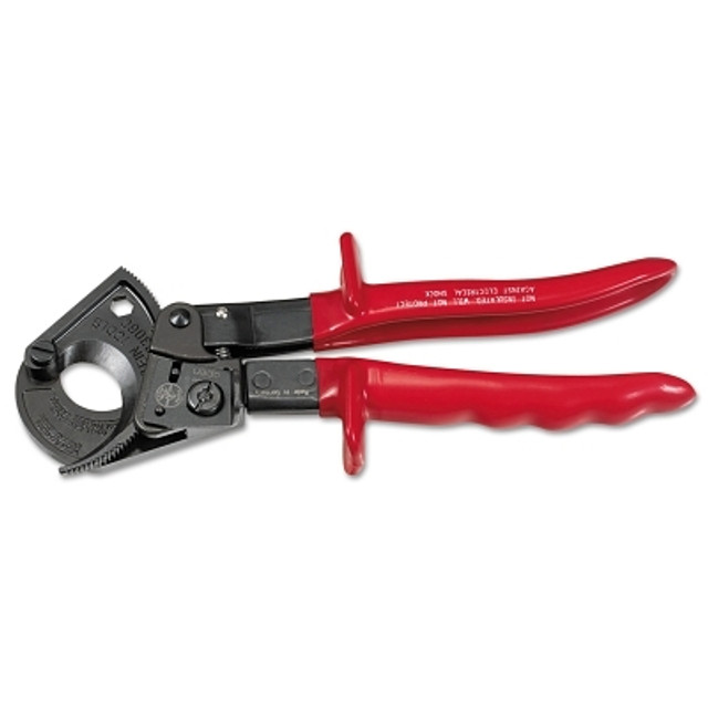 Klein Tools Ratcheting Cable Cutter, 10.25 in OAL, Shear Cut, 600 to 750 kcmil Cable, 1-1/8 in Data Cable, 600 to 750 MCM Wire Klein Tools Ratcheting Cable Cutter, 10.25 in OAL, Shear Cut, 600 to 750 kcmil Cable, 1-1/8 in Data Cable, 600 to 750 MCM Wire