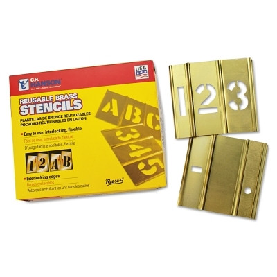 C.H. Hanson® 15 Piece Single Number Set, Brass, 3 in