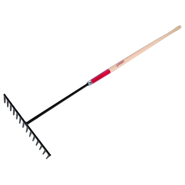 The AMES Companies, Inc. RAZOR-BACK® Level Rake, 16 in Forged Steel Blade, 60 in White Ash Handle