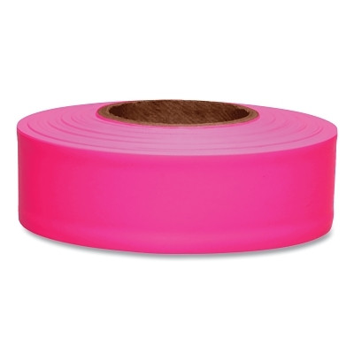 Presco Taffeta Flagging Tape, 1-3/16 in x 150 ft, Flourescent Pink