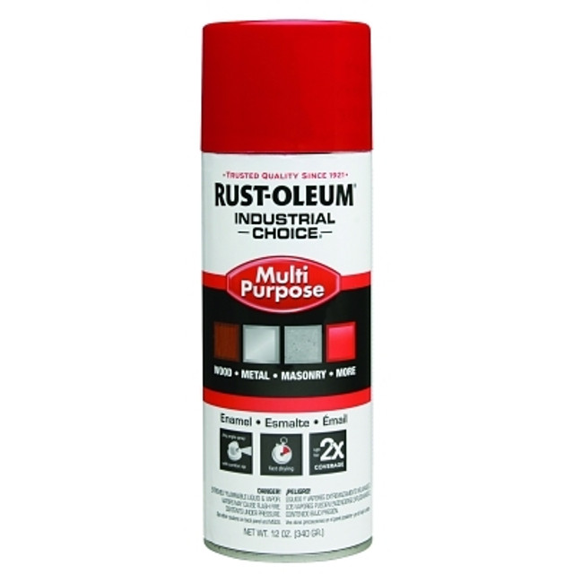 Rust-Oleum® Industrial Rust-Oleum® 1660830 Industrial Choice 1600 System Enamel Aerosol, 12 oz, OSHA Safety Red, Hi-Gloss
