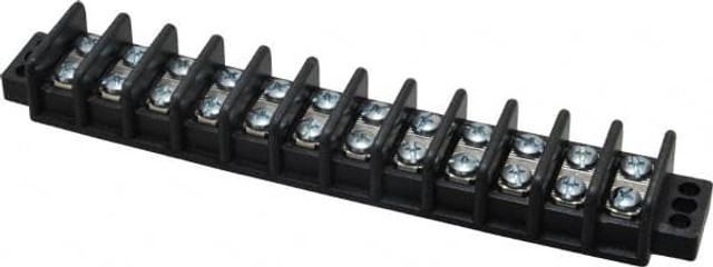 Ideal 89-212 12 Poles, 600 Volt, 30 Amp, -40 to 266°F, Polyester Thermoplastic, Polyester Thermoplastic Multipole Terminal Block