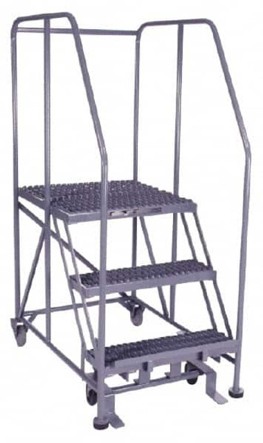 PW Platforms 503SWP2428GWLD Steel Rolling Ladder: 3 Step