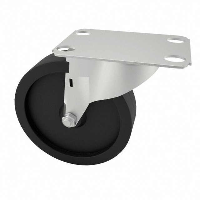 E.R. Wagner 2F9804027002100 Swivel Top Plate Caster: Polyolefin, 4" Wheel Dia, 1-1/4" Wheel Width, 255 lb Capacity, 4-11/16" OAH