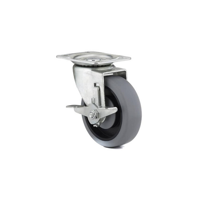 Madico F25622 Swivel Top Plate Caster: Thermoplastic Rubber, 4" Wheel Dia, 1-1/4" Wheel Width, 247 lb Capacity, 4-15/16" OAH