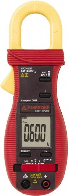 Amprobe ACD-10 PLUS Clamp Meter: CAT III, 1.0236" Jaw, Clamp On Jaw