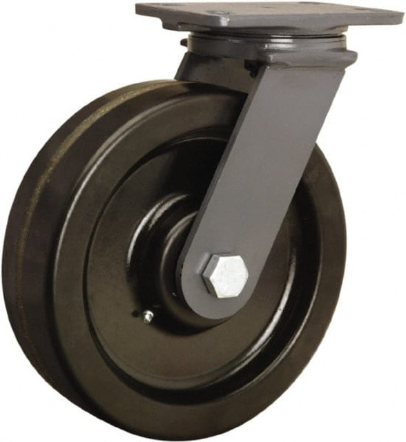 Hamilton S-ES-8PH Swivel Top Plate Caster: Phenolic, 8" Wheel Dia, 2-1/2" Wheel Width, 2,000 lb Capacity, 10-1/4" OAH