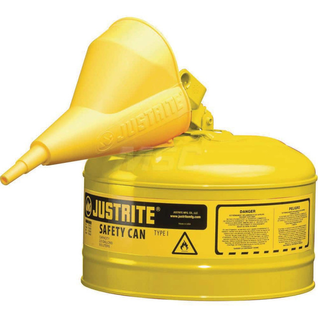 Justrite. 7125210 Safety Can: 2.5 gal, Steel