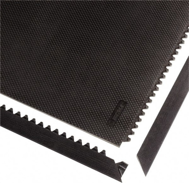 Notrax 041M0003BL Anti-Fatigue Modular Tile Mat: Dry Environment, 36" Length, 2" Wide, 1/2" Thick, Black