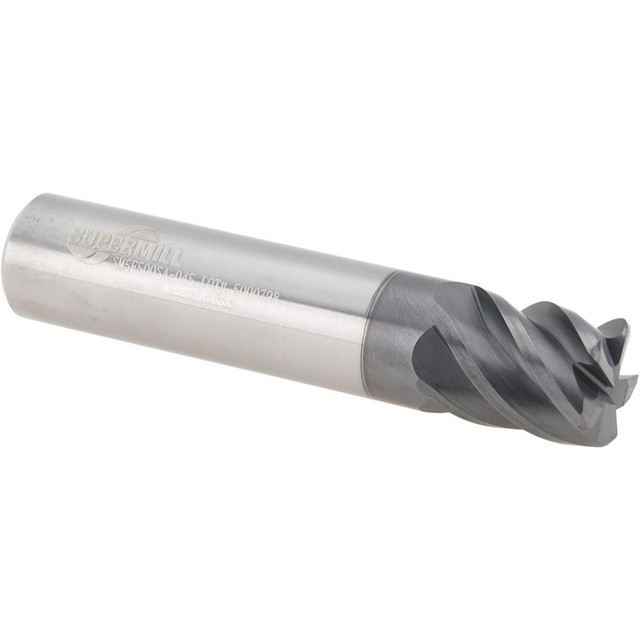 Supermill SM5F500SA-045 Corner Radius End Mill: 1/2" Dia, 5/8" LOC, 0.045" Radius, 5 Flutes, Solid Carbide