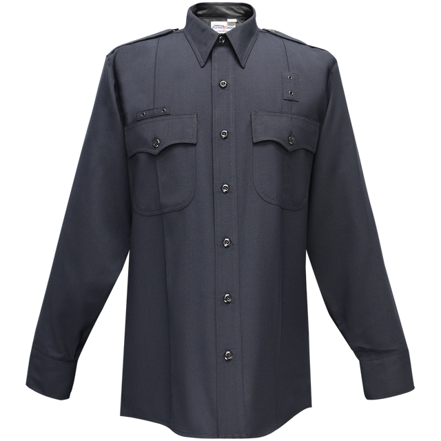 Flying Cross 49W84 86 15.0 32 Justice Long Sleeve Shirt w/ Rounded Patch Pockets - LAPD Navy