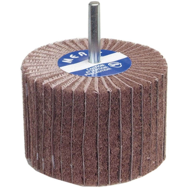 Merit Abrasives 08834138126 Mounted Flap Wheel: 2" Dia, 1-1/2" Face Width, 120 Grit, Aluminum Oxide