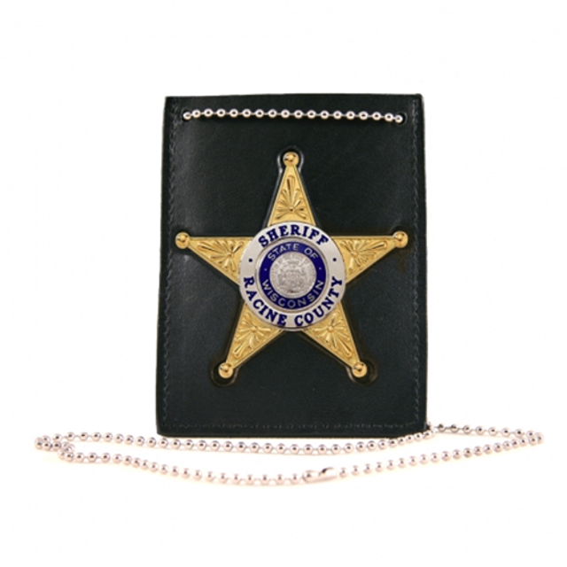 Boston Leather 400-9006 Neck Chain Id Holder With Recessed Badge