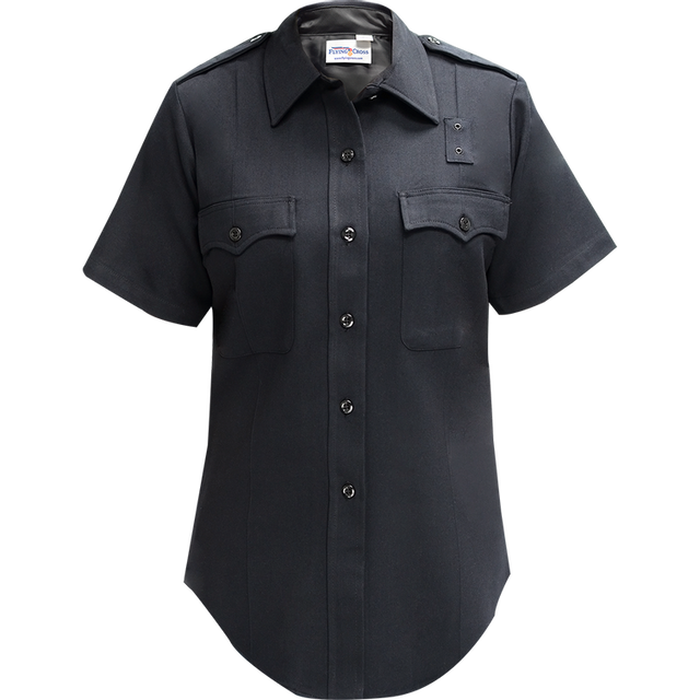 Flying Cross 254R39 86 50 N/A Deluxe Tactical Women's Short Sleeve Shirt w/ Com Ports - LAPD Navy