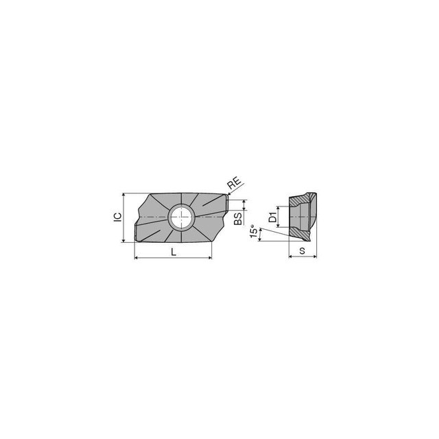 Ceratizit 50479508 Milling Insert: XDKT 150508FR-F20 CTWN215, CTWN215, Solid Carbide