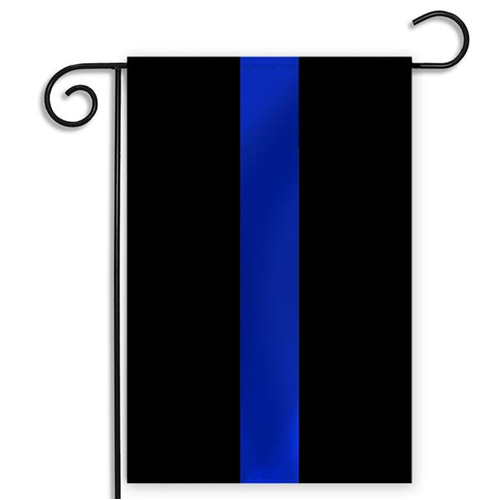 Thin Blue Line GARDEN-BLACK-BLUE Thin Blue Line Garden Flag, 12.5 x 18 Inches