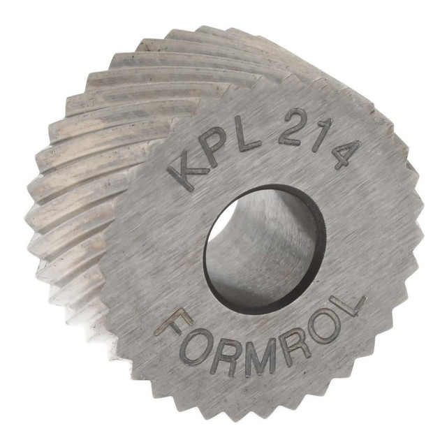 MSC KPL-214 Standard Knurl Wheel: 3/4" Dia, 90 ° Tooth Angle, 14 TPI, Diagonal, High Speed Steel