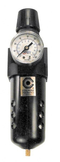 Coilhose Pneumatics 27FC4-DGM FRL Combination Unit: 1/2 NPT, Standard, 1 Pc Filter/Regulator with Pressure Gauge