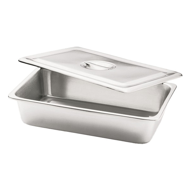 Dukal Corporation  4260 Instrument Tray Only, with Strap Handle, 12" x 8" x 2", Stainless Steel