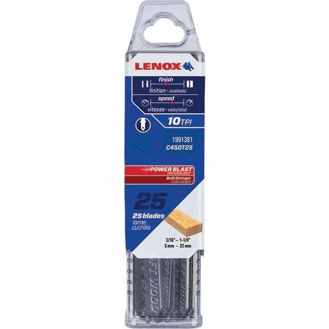 Lenox 1991381 Jigsaw Blade: Bi-Metal, 10 TPI, 0.058" Blade Thickness, 5/16" Blade Width