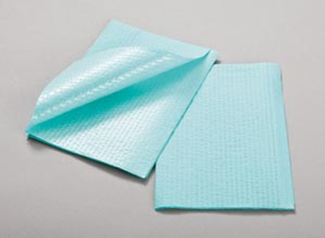 TIDI Products, LLC  917463R Towel, 2-Ply Tissue/ Poly Blue, Rib Embossed, 13" x 18", 500/cs