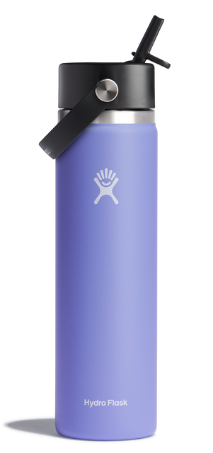 Hydro Flask W24BFS474 Wide Mouth Insulated Water Bottle w/ Flex Straw Cap Hydro Flask W24BFS474 Wide Mouth Insulated Water Bottle w/ Flex Straw Cap