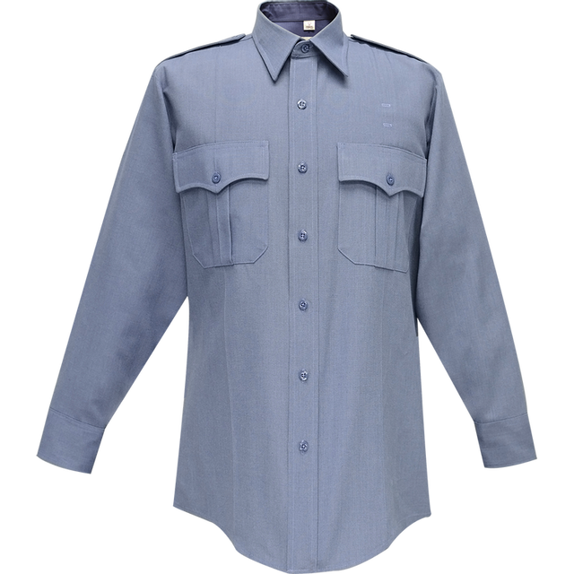 Flying Cross 35W78Z 26 21.0/21.5 36/37 Command Long Sleeve Shirt w/ Zipper & Convertible Sport Collar