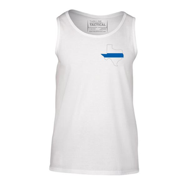 Thin Blue Line TEX-TANK-WHITE-L Tank - Texas Thin Blue Line