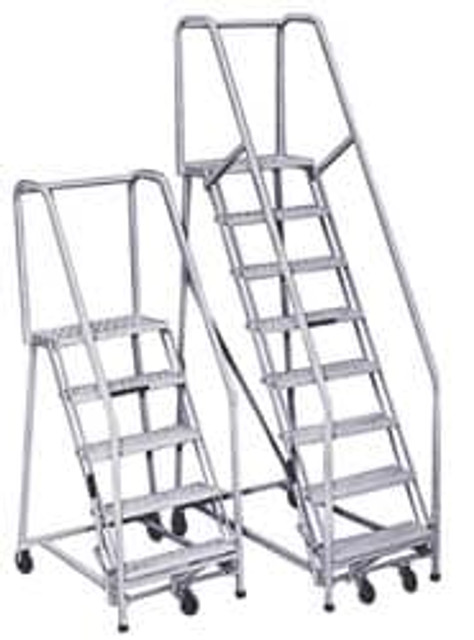 PW Platforms BS7SH30 Steel Rolling Ladder: 7 Step