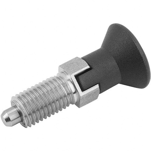 KIPP K0338.13410 M20x1.5, 25mm Thread Length, 10mm Plunger Diam, Locking Pin Knob Handle Indexing Plunger