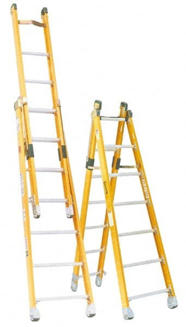 Made in USA 36107 7' High, Type IAA Rating, Fiberglass Extension Ladder