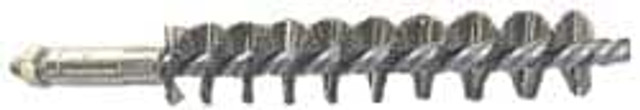 Schaefer Brush 93502 Double Stem/Single Spiral Tube Brush: 1/4" Dia, 4-1/2" OAL, Stainless Steel Bristles