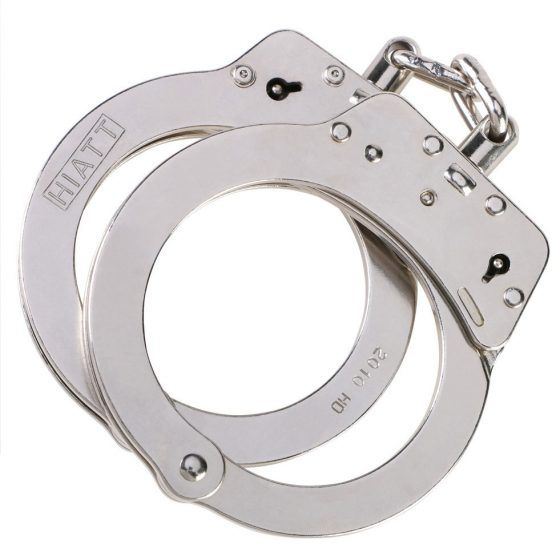 Hiatt 1189171 Nickel Chain Handcuffs with Double Key Hole
