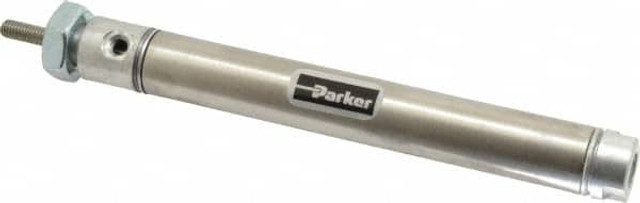 Parker 0.56DSRM03.00 Double Acting Rodless Air Cylinder: 9/16" Bore, 3" Stroke, 250 psi Max, 10-32 UNF Port, Front Nose Mount